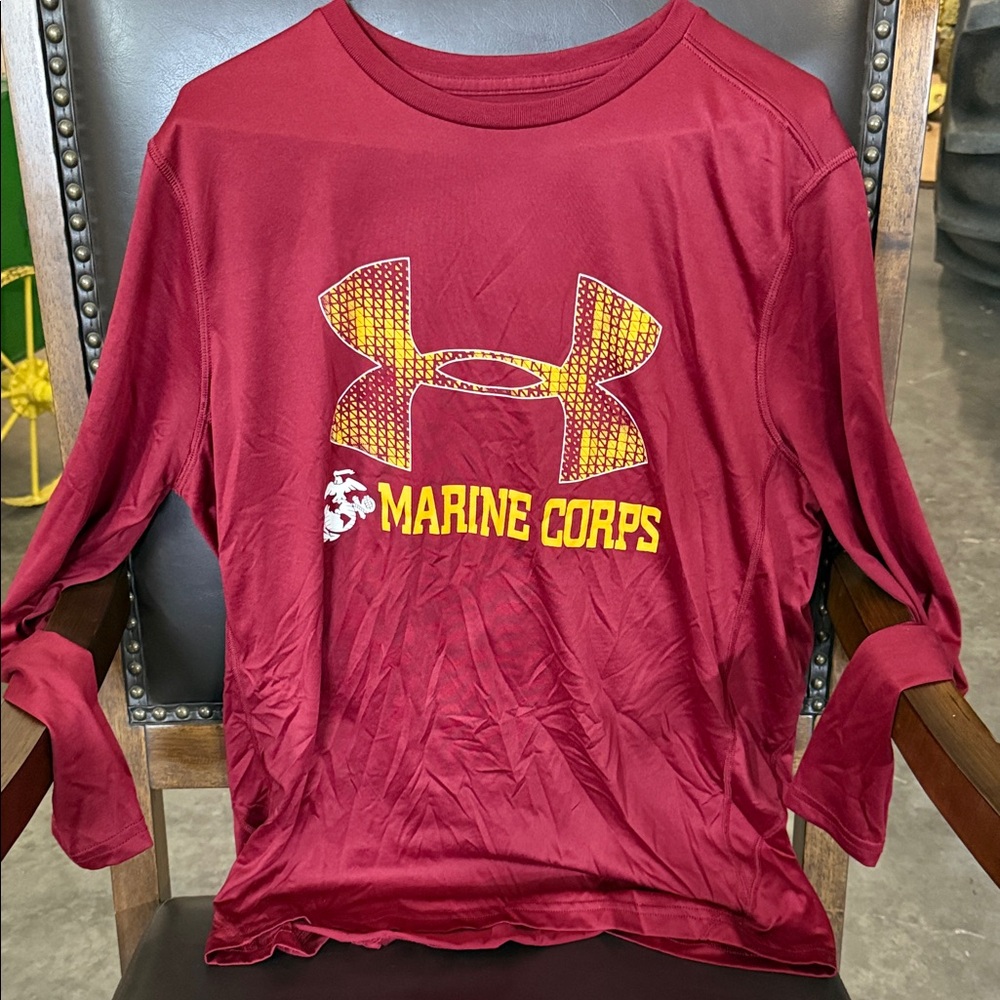 Under Armour Men’s Red Marine Corps Long Sleeve Tee - S/M